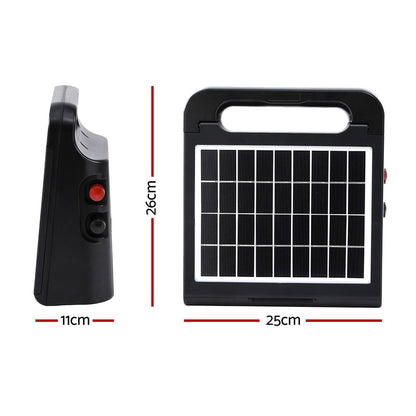 Giantz 10km Electric Fence Energiser Solar Energizer Charger Farm Animal 0.3J