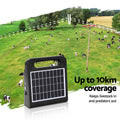 Giantz 10km Solar Electric Fence Energiser 0.3J Farm Animal