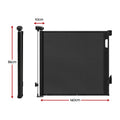 Keezi Retractable Gate Baby Gate Pet Safety Fence Extends up to 140cm Black