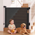 Keezi Retractable Gate Baby Gate Pet Safety Fence Extends up to 140cm Black