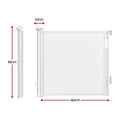 Keezi Retractable Gate Baby Gate Pet Safety Fence Extends up to 140cm White