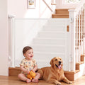 Keezi Retractable Gate Baby Gate Pet Safety Fence Extends up to 140cm White
