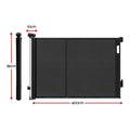 Keezi Retractable Gate Baby Gate Pet Safety Fence Extends up to 400cm Black