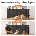 Keezi Retractable Gate Baby Gate Pet Safety Fence Extends up to 400cm Black