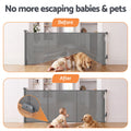 Keezi Retractable Gate Baby Gate Pet Safety Fence Extends up to 400cm Grey