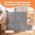 Keezi Retractable Gate Baby Gate Pet Safety Fence Extends up to 400cm Grey