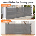 Keezi Retractable Gate Baby Gate Pet Safety Fence Extends up to 400cm Grey