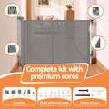Keezi Retractable Gate Baby Gate Pet Safety Fence Extends up to 400cm Grey