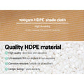 Instahut Shade Cloth 50% 1.83x20m Heavy Duty Beige