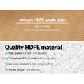 Instahut Shade Cloth 50% 3.66x20m Heavy Duty Beige