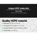 Instahut 50% Shade Cloth 3.66x20m Black Heavy Duty
