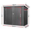 Giantz Wheelie Bin Storage Shed Steel Outdoor Lockable Cabinet