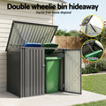 Giantz Wheelie Bin Storage Shed Steel Outdoor Lockable Cabinet
