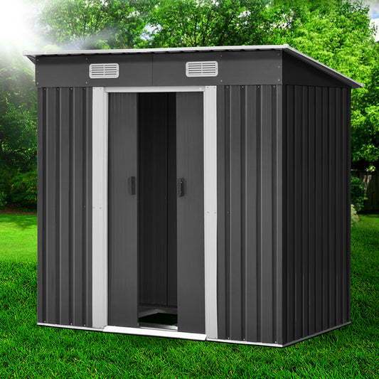 Giantz Garden Shed 1.94x1.21m Metal Base Outdoor Storage Sliding