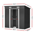 Giantz Garden Shed 1.94x1.21m Metal Base Outdoor Storage Sliding