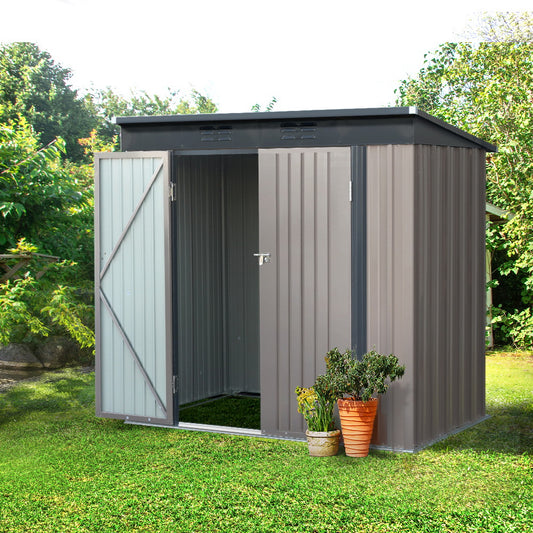 Giantz Garden Shed 1.95x1.31m Steel Double Door Outdoor Storage
