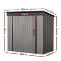 Giantz Garden Shed 1.95x1.31m Steel Double Door Outdoor Storage