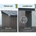 Giantz Garden Shed 1.95x1.31m Steel Double Door Outdoor Storage