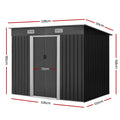 Giantz Garden Shed 2.38x1.31m Metal Outdoor Storage Sliding Door