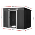 Giantz Garden Shed 2.38x1.31M Metal Base Outdoor Storage