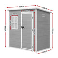 Giantz Garden Shed Outdoor Storage Box 1.87x1.28M Resin Tool Shed Backyard Grey