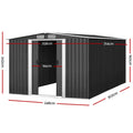 Giantz Garden Shed 2.58x3.14M Metal Base Outdoor Storage Sliding Door