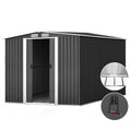 Giantz Garden Shed 2.58x3.14M Metal Base Outdoor Storage Sliding Door