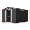 Giantz 2.6x3.9M Garden Shed Metal Base Sliding Door Storage