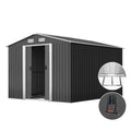 Giantz 2.6x3.9M Garden Shed Metal Base Sliding Door Storage