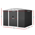 Giantz Garden Shed 2.58x2.07m Metal Base Double Door Storage