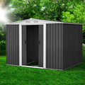 Giantz Garden Shed 2.58x2.07m Metal Base Double Door Storage