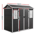 Giantz Garden Shed Resin Outdoor Storage Box 2.44x1.31M Tool Shed Backyard Black
