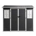 Giantz Garden Shed Resin Outdoor Storage Box 2.44x1.31M Tool Shed Backyard Black
