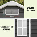 Giantz Garden Shed Resin Outdoor Storage Box 2.44x1.31M Tool Shed Backyard Black