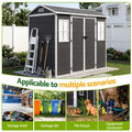 Giantz Garden Shed Resin Outdoor Storage Box 2.44x1.31M Tool Shed Backyard Black