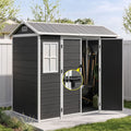 Giantz Garden Shed Resin Outdoor Storage Box 2.44x1.31M Tool Shed Backyard Black