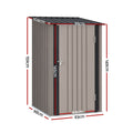Giantz Garden Shed Outdoor Storage Metal Tool Shed Steel 99x104cm Brown