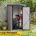 Giantz Garden Shed Outdoor Storage Metal Tool Shed Steel 99x104cm Brown