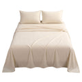 Giselle Queen Sheet Set 150 GSM Anti-pilling Micro Flannel, Fast Drying Lightweight 4 Piece, 40CM Deep Pocket Fits Thick Mattress, Cream White
