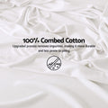 Giselle King 500TC Cotton 4Pcs Sheet Set with 40cm Extra Deep Pocket for Thick Mattresses Sateen Weave for Sweaty Nights White