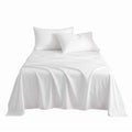 Giselle Kingsingle 500TC Cotton 4Pcs Sheet Set with 40cm Extra Deep Pocket for Thick Mattresses Sateen Weave for Sweaty Nights White