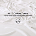 Giselle Single 500TC Cotton 4Pcs Sheet Set with 40cm Extra Deep Pocket for Thick Mattresses Sateen Weave for Sweaty Nights White