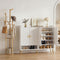 Artiss Shoe Rack Cabinet Clothes Rack Storage Shelf White Pine