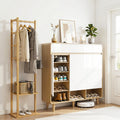 Artiss Shoe Rack Cabinet White Pine Bamboo Wood Storage Shelf