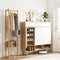 Artiss Shoe Rack Cabinet White Pine Bamboo Wood Storage Shelf