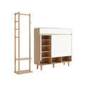 Artiss Shoe Rack Cabinet White Pine Bamboo Wood Storage Shelf