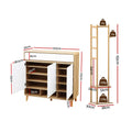 Artiss Shoe Rack Cabinet White Pine Bamboo Wood Storage Shelf
