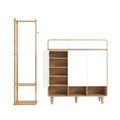 Artiss Shoe Rack Cabinet White Pine Bamboo Wood Storage Shelf