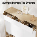 Artiss Shoe Rack Cabinet White Pine Bamboo Wood Storage Shelf