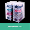 Artiss Shoe Box Storage 20 Pack Clear Foldable Stackable